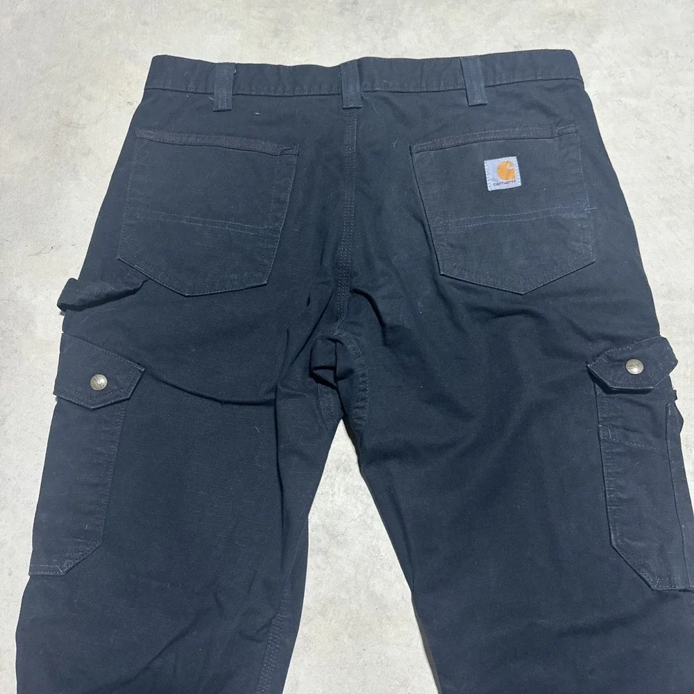 Carhartt Cargo Pants Men's SZ 36x30 Black B342-BLK Relaxed Fit Ripstop Workwear